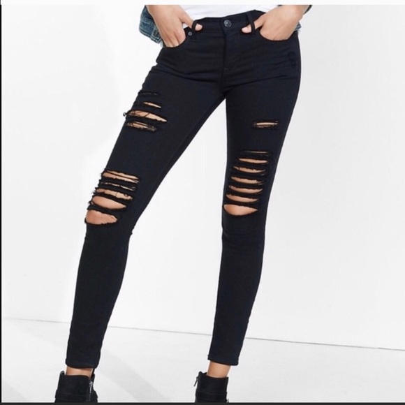 Express Mid Rise Legging Jeans Black 
